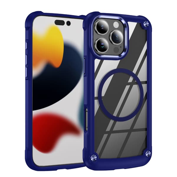 Telefondeksel til iPhone 16 Pro Max Klart Støtsikkert Magnetisk Robust Blue