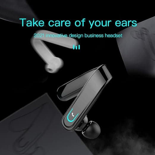 Bluetooth ørekrogshovedtelefoner, forretningsstil, kompatible med iOS og Android (lyseblå)