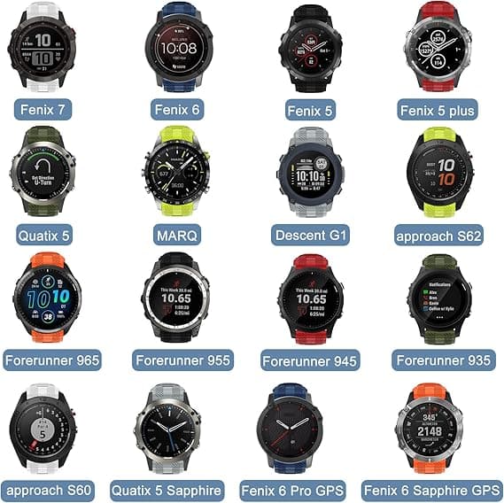 Urrem til Garmin Forerunner 965, Forerunner 955, Forerunner 945, Forerunner 935, Fenix 5 Silikone Erstatningsrem 22mm Red