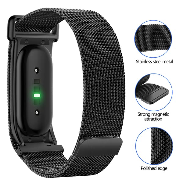 Urrem til Google Fitbit Air, magnetisk metalspænde Black