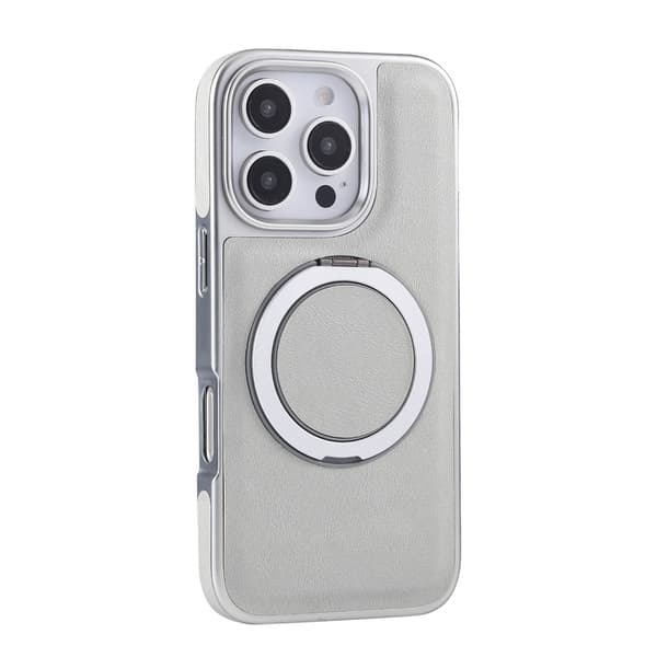 Telefoncover til iPhone 16 Pro Max Hybrid Kickstand Ringholder Stødsikker White