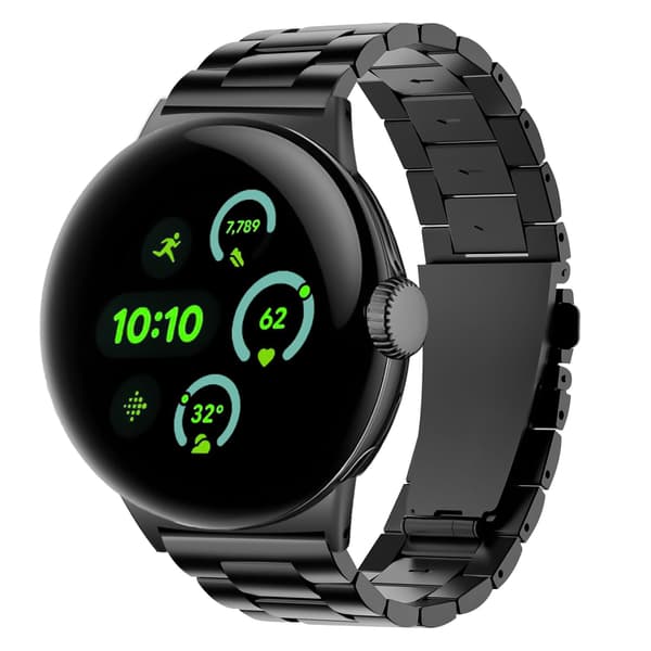 Urrem til Google Pixel Watch 4/3, holdbar rustfri stålrem - 45mm Black