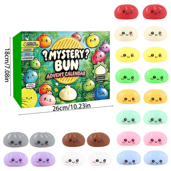 Dumpling Squishy, 24-pack julkalender Mystery Box, ångestlindrande sensorisk klämleksak Style 3