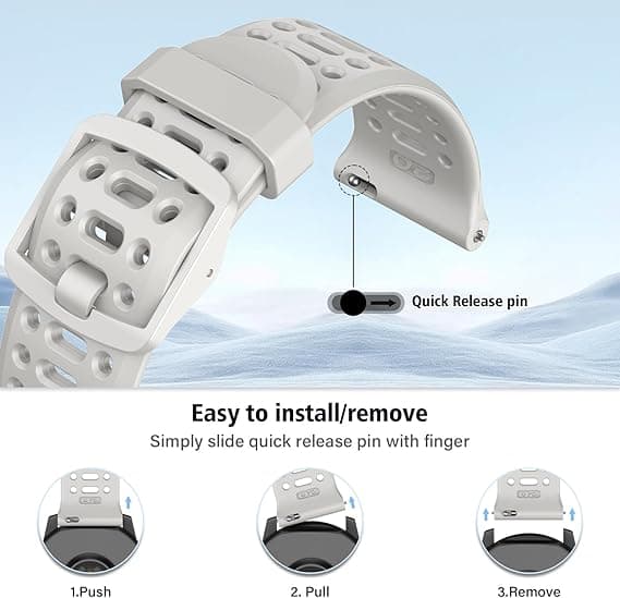 Rem för Coros Pace 2, Forerunner 245/645/55 Silikon Quick Release Klockarmband 20mm White