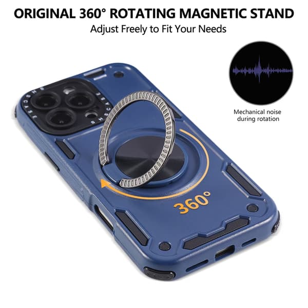 Telefonfodral för iPhone 17 Pro Max Robust Magnetiskt Stativfodral Skärmskydd Black