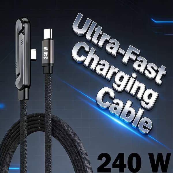 240W laddningskabel med stativ, vikbar telefonhållare