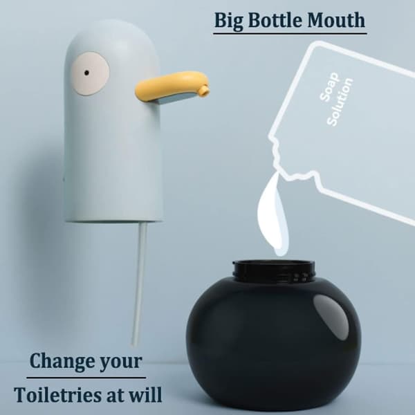 Automatisk skumsæbedispenser, USB genopladelig, smart sensor (blå/and)
