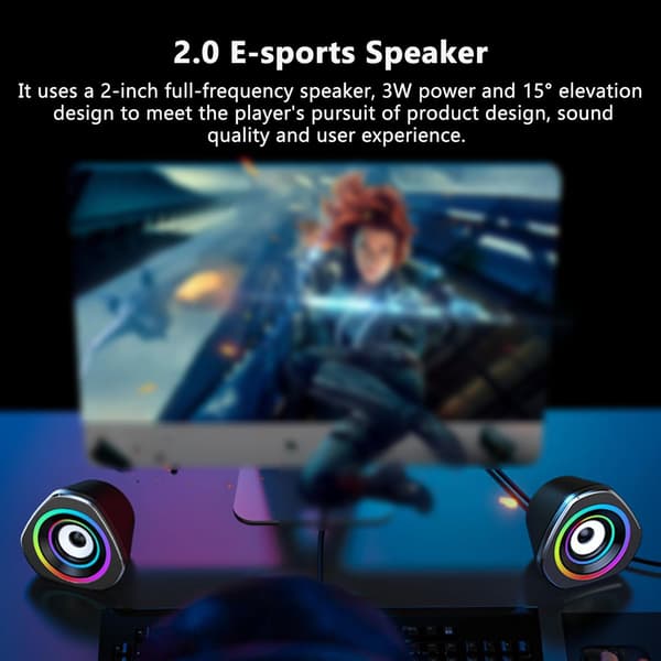 Mini kablet computerhøjttaler med RGB omgivende lys computerlyd subwoofer (lilla)