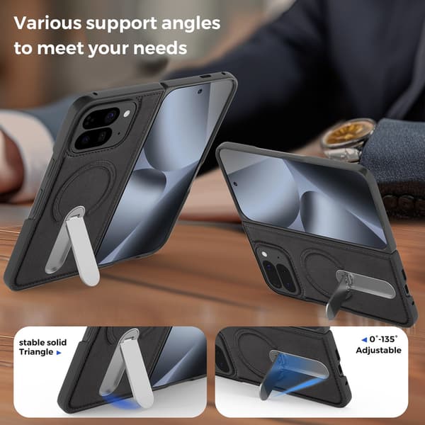 Telefondeksel til Google Pixel 10 Pro Fold Robust Stativ Magnetisk Black