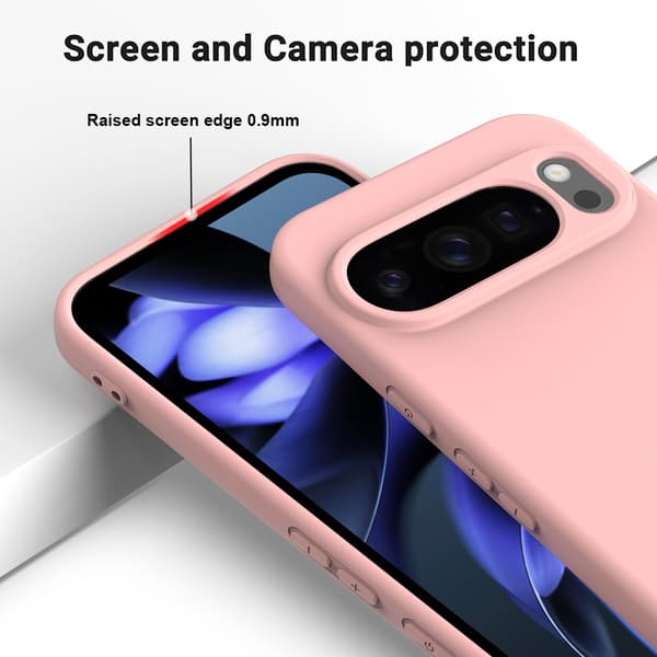 Fodral för Google Pixel 10/10 Pro Stötsäkert, Smalt Flytande Silikonmaterial Pink