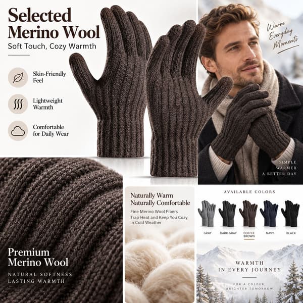 Unisex Strikhandsker, Vinter Udendørs Varme Handsker, Touchscreen-kompatible Dark Gray