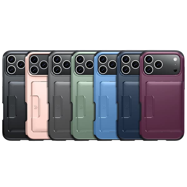 Fodral för iPhone 17 Pro Max / 18 Pro Max skyddsfodral med skjutbart kortfack Black