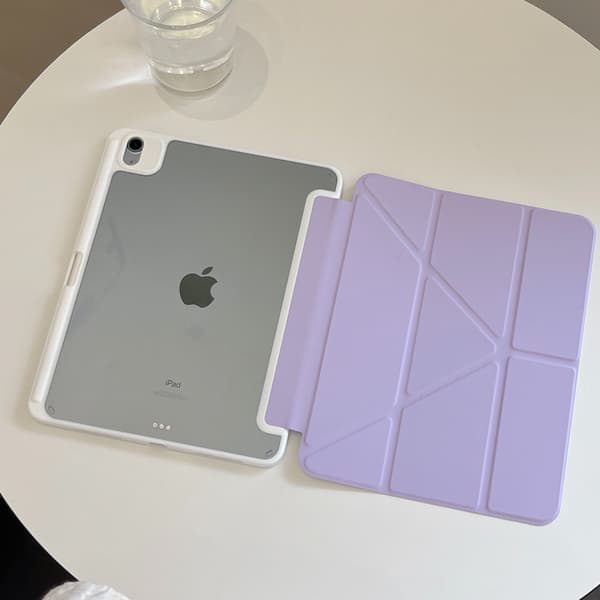 Futteral til iPad Air 11 2026, Transparent akryl bakpanel (Lilla)