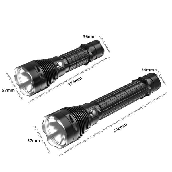 LED dykkerlykt, med snor, vanntett, undervanns-/landbruk, lang modell. Package E