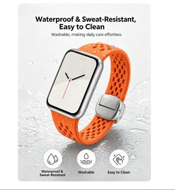 Rem til Xiaomi 8 /9 /10 Pro, magnetisk spenne, pustende silikon Black