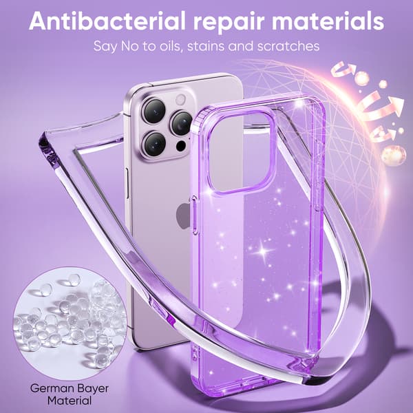 Telefoncover til iPhone 16 Pro Max Glitter Stødsikkert Robust Purple