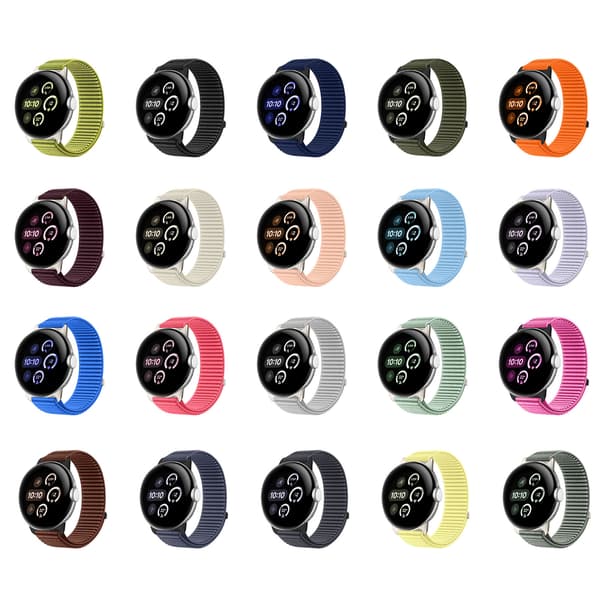 Urrem til Google Pixel Watch 4/3, vævet nylonrem - 45mm. 2-pak Style C