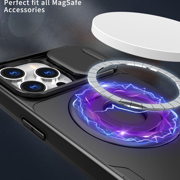 Telefondeksel til iPhone 16 Pro Max Støtteben Støtsikkert Magnetisk Robust Black