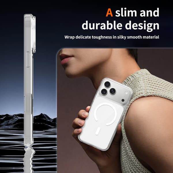 Telefoncover til iPhone 17 Pro Max Hybrid Stødsikkert Robust Magnetisk White