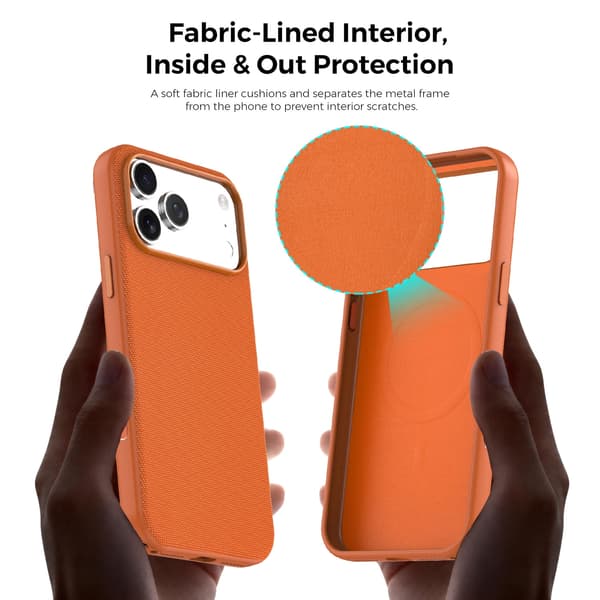 Fodral för iPhone 17 Pro Max reptålig mikrofiberfoder tyg TPU kompatibel MagSafe smal lätt design Cherry Red 17 Pro Max