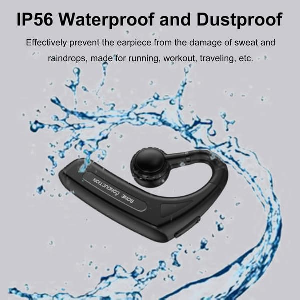 Bluetooth Bone Conduction Headset, Åben Øre, Vandtæt, til Sport, Kompatibel med iOS/Android (Rød)