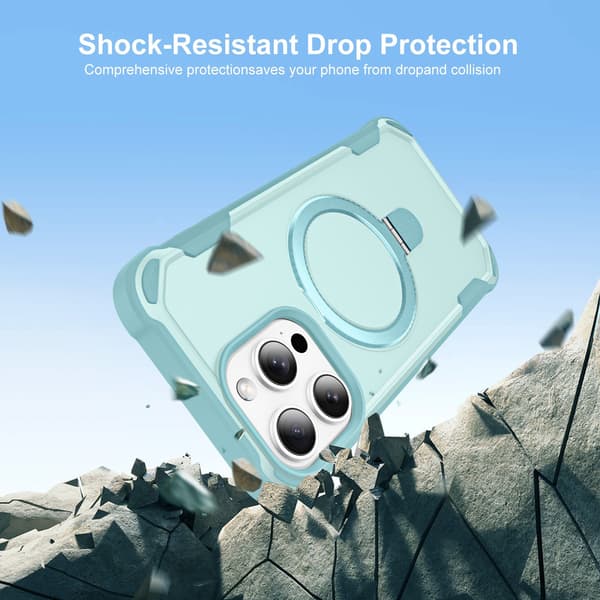 Telefoncover til iPhone 17 Pro Max Magnetisk Støtteben Ringholder Stødsikker Robust Blue