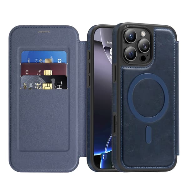 Etui til iPhone 18 Pro Max med kortplads og RFID-blokeringsfunktion Royal Blue iPhone18 Pro Max