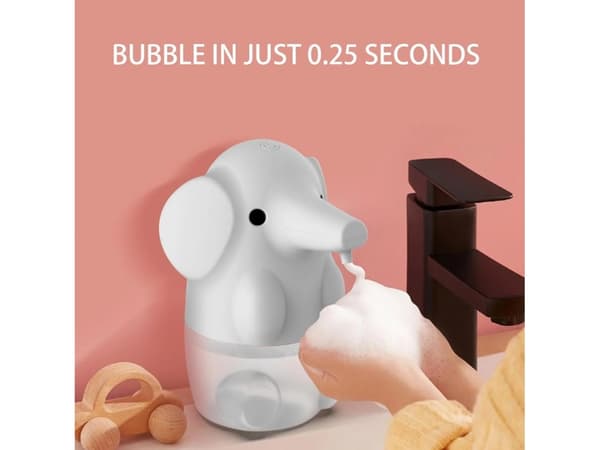 Automatisk skumsåpedispenser, USB oppladbar, smart sensor/elefantmønster (rosa)
