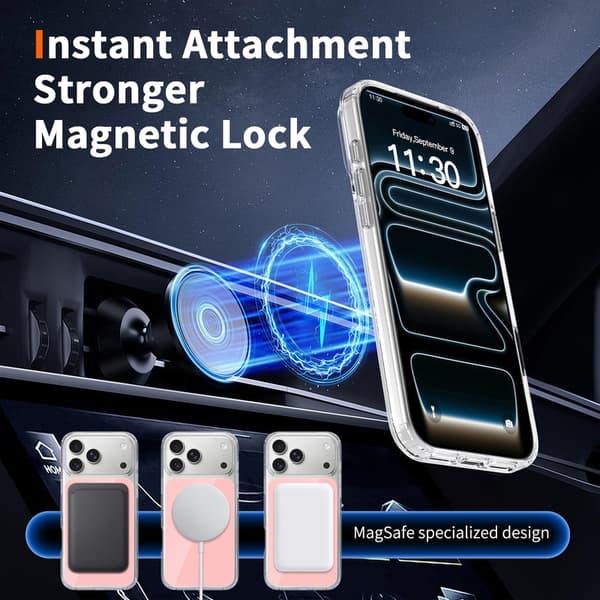 Telefoncover til iPhone 17 Pro Max Hybrid Stødsikkert Robust Magnetisk Pink