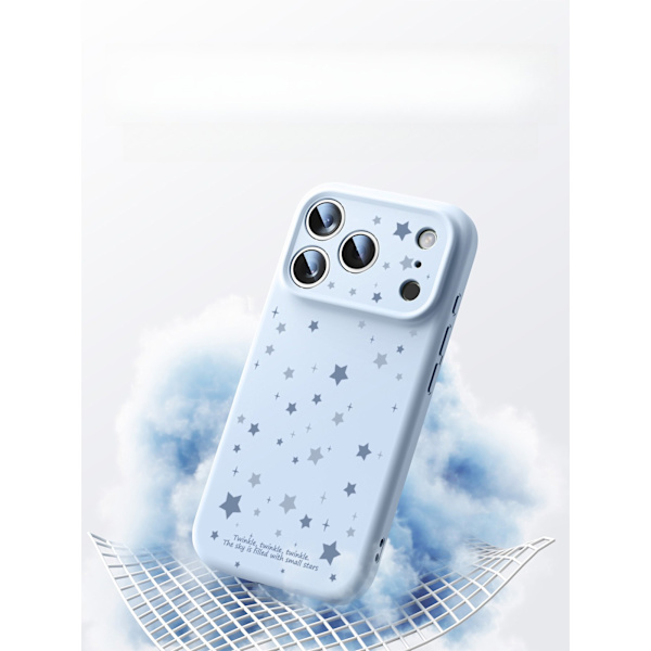 Futteral til iPhone 17 Pro, Star flytende silikon (blå)