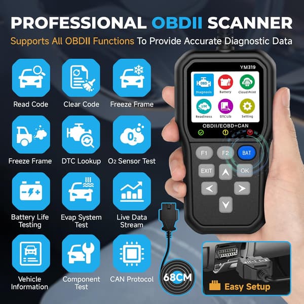 Bildiagnostikk YM319 OBDII Bilfeilleser