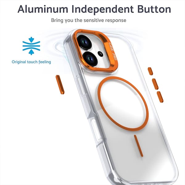 Telefondeksel til iPhone 17 Pro Max Hybrid Støtteben Støtsikkert Magnetisk Orange