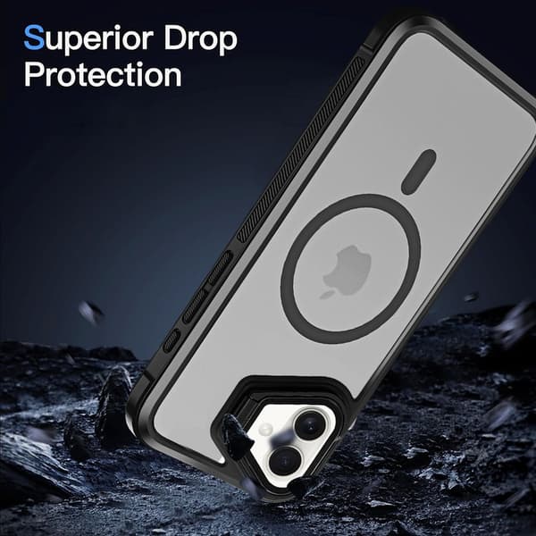 Telefonfodral för iPhone 16 Stöd stötsäkert robust magnetiskt Orange
