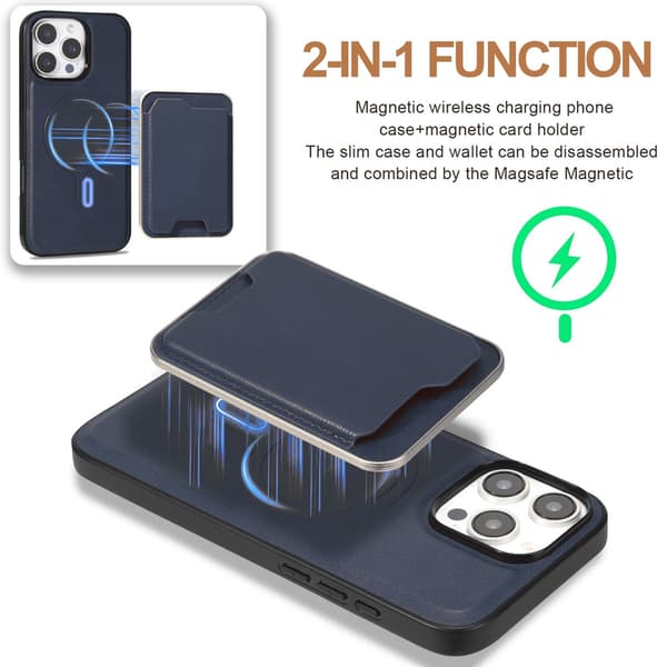 Telefondeksel til iPhone 16 Pro Max Lommebok Magnetisk Kortlomme Støtsikker Robust Brown