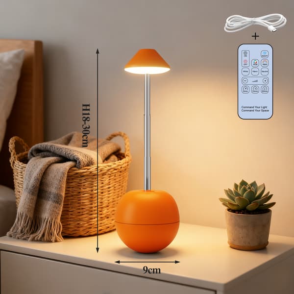 Justerbar USB LED-natlampe til sengebordet. Orange