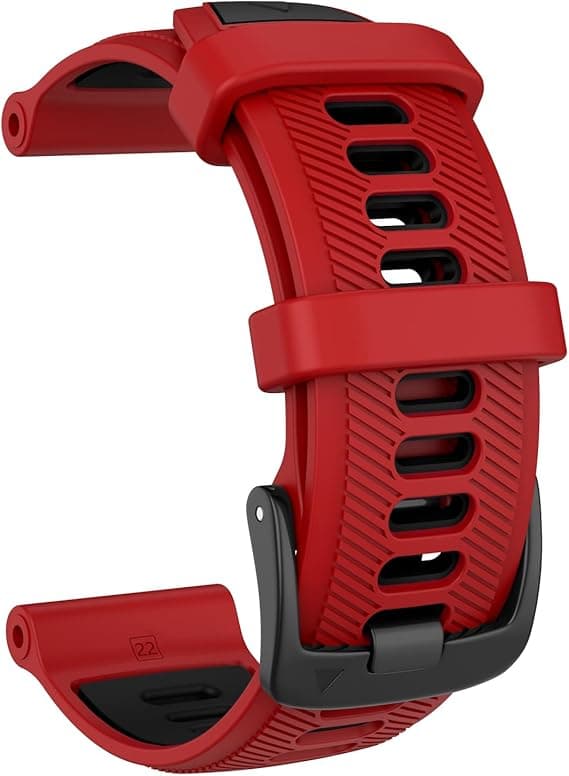 Urrem til Garmin Forerunner 965, Forerunner 955, Forerunner 945, Forerunner 935, Fenix 5 Silikone Erstatningsrem 22mm Red