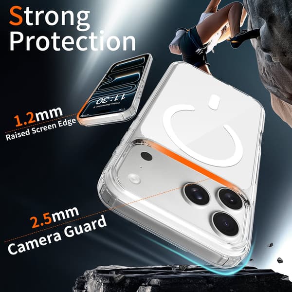 Telefoncover til iPhone 17 Pro Max Hybrid Stødsikkert Robust Magnetisk White