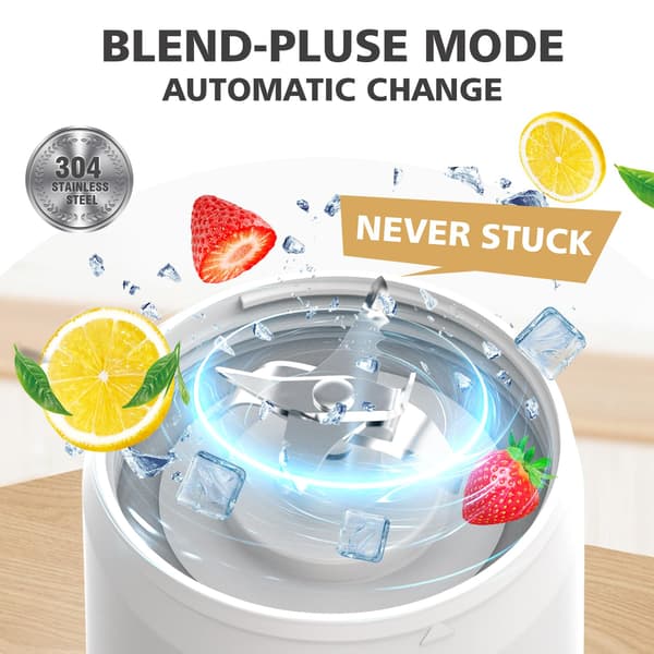Bærbar Multifunktionel Blender, 700 ml kapacitet, USB-C opladning. White