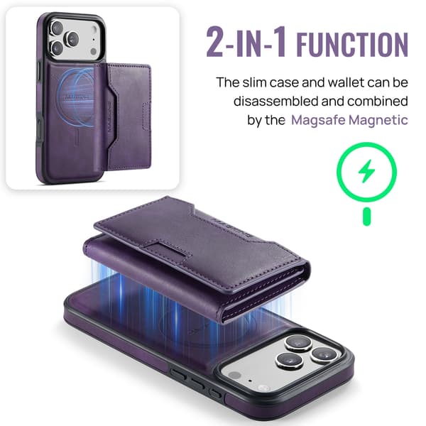 Etui til iPhone 16 Pro Max, magnetisk aftageligt pung-etui Blue 16 Pro Max