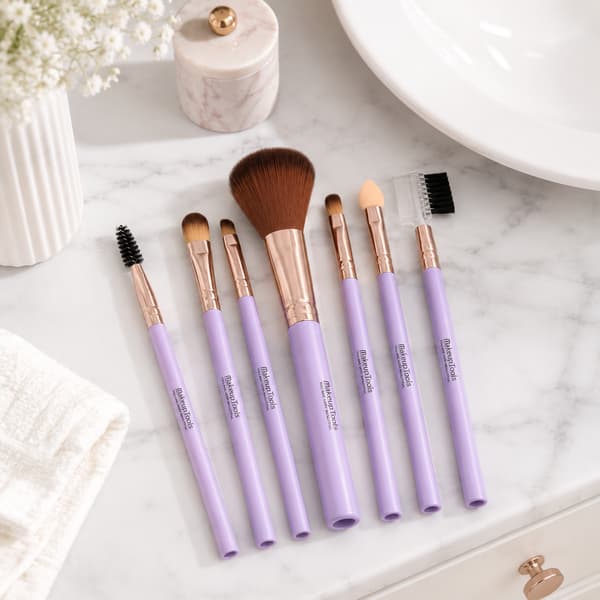 7-delars professionellt makeupborstset