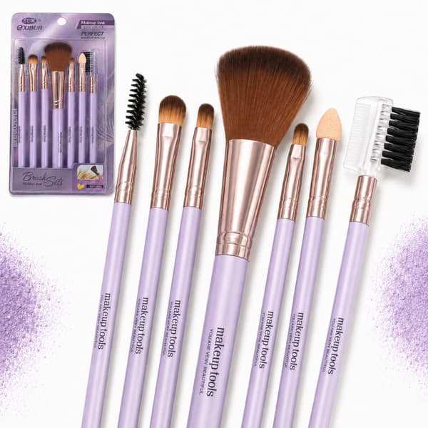 7-delars professionellt makeupborstset