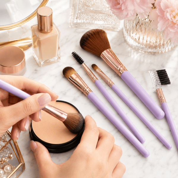 7-delars professionellt makeupborstset
