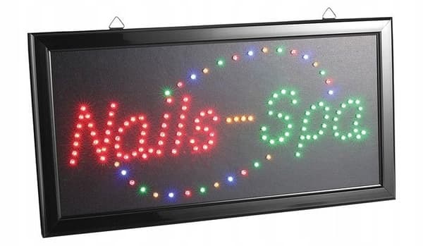 Ljus LED-skylt salong