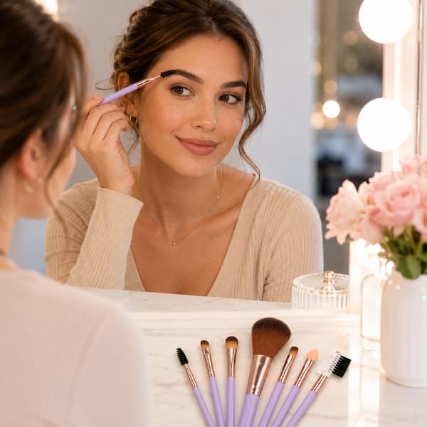 7-delars professionellt makeupborstset