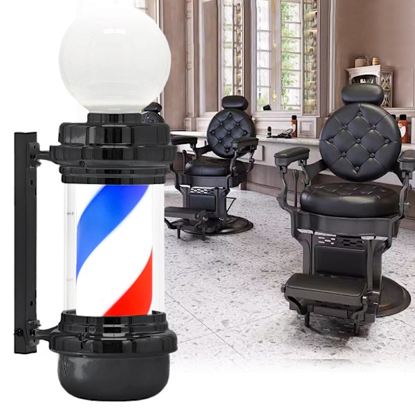 Barber post plafond skylt lampa svart 68cm