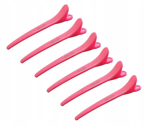 Professionella hårklämmor groda hårklämmor rosa 6 stycken