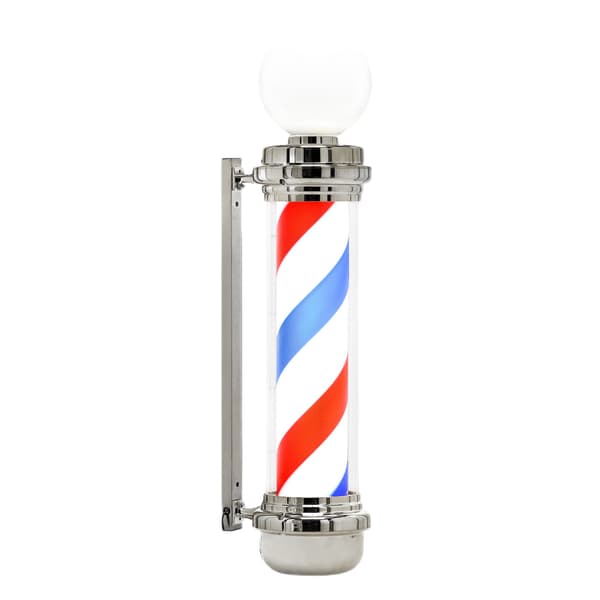 Barber post plafond skylt lampa silver 100cm