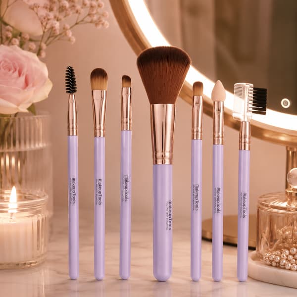 7-delars professionellt makeupborstset