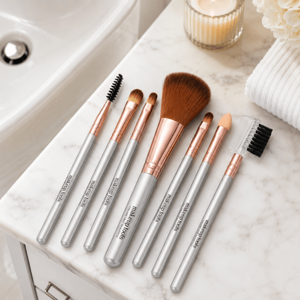 Set med professionella makeupborstar