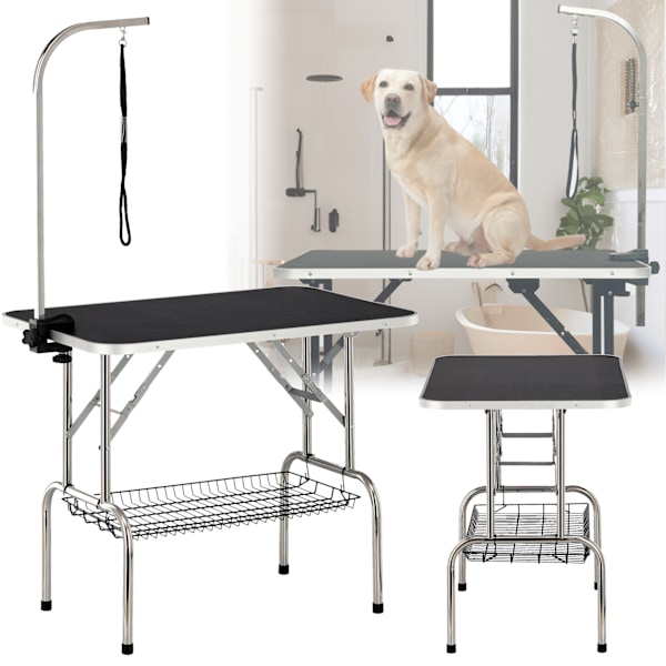Trimmerbord för veterinärer koppel på justerbar bom halkfri topp korg för tillbehör